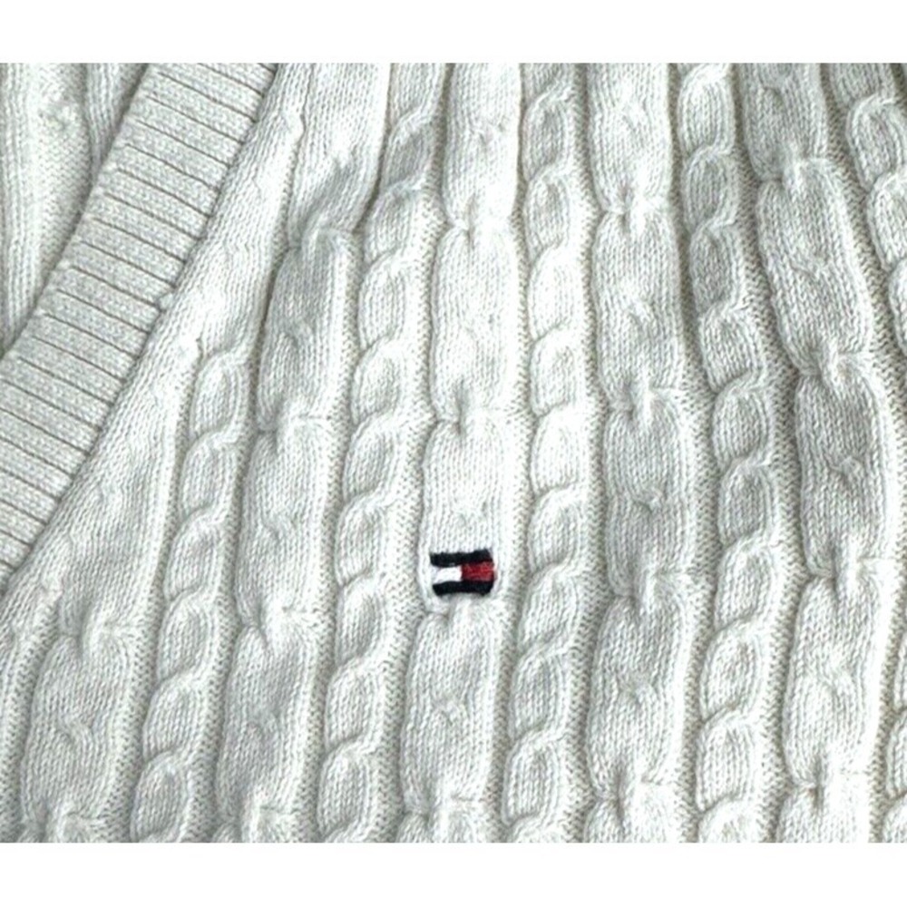 Tommy Hilfiger Cable Knit Cotton Sweater Set 2pc Navy & Beige L - Picture 10 of 16